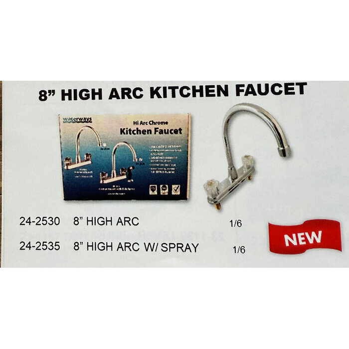 Waterways 242535 \ Faucet Kitch Hi-Arc 2Hdl Non Metal w/Spray