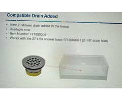 171800009 - 2" SHOWER DRAIN FOR 1715000001 54" SHOWER BASE