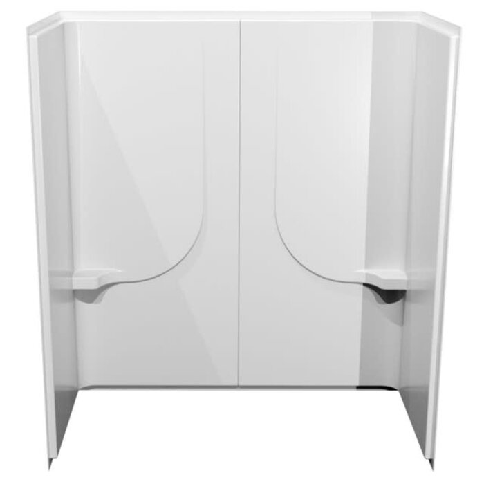 Watershed WALL60W \ SURROUND 2pc FIBERGLASS 60 x 42 x69.5 WH
