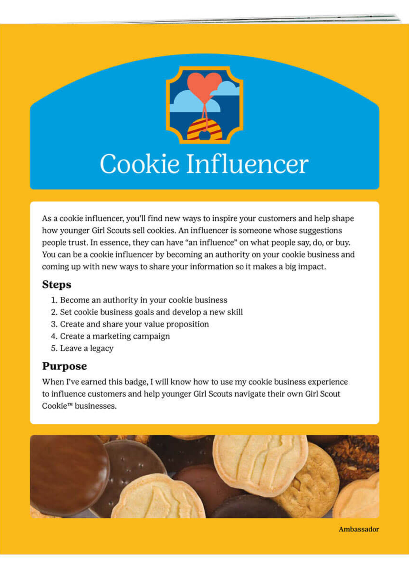 Ambassador Cookie Influencer Badge Requirements