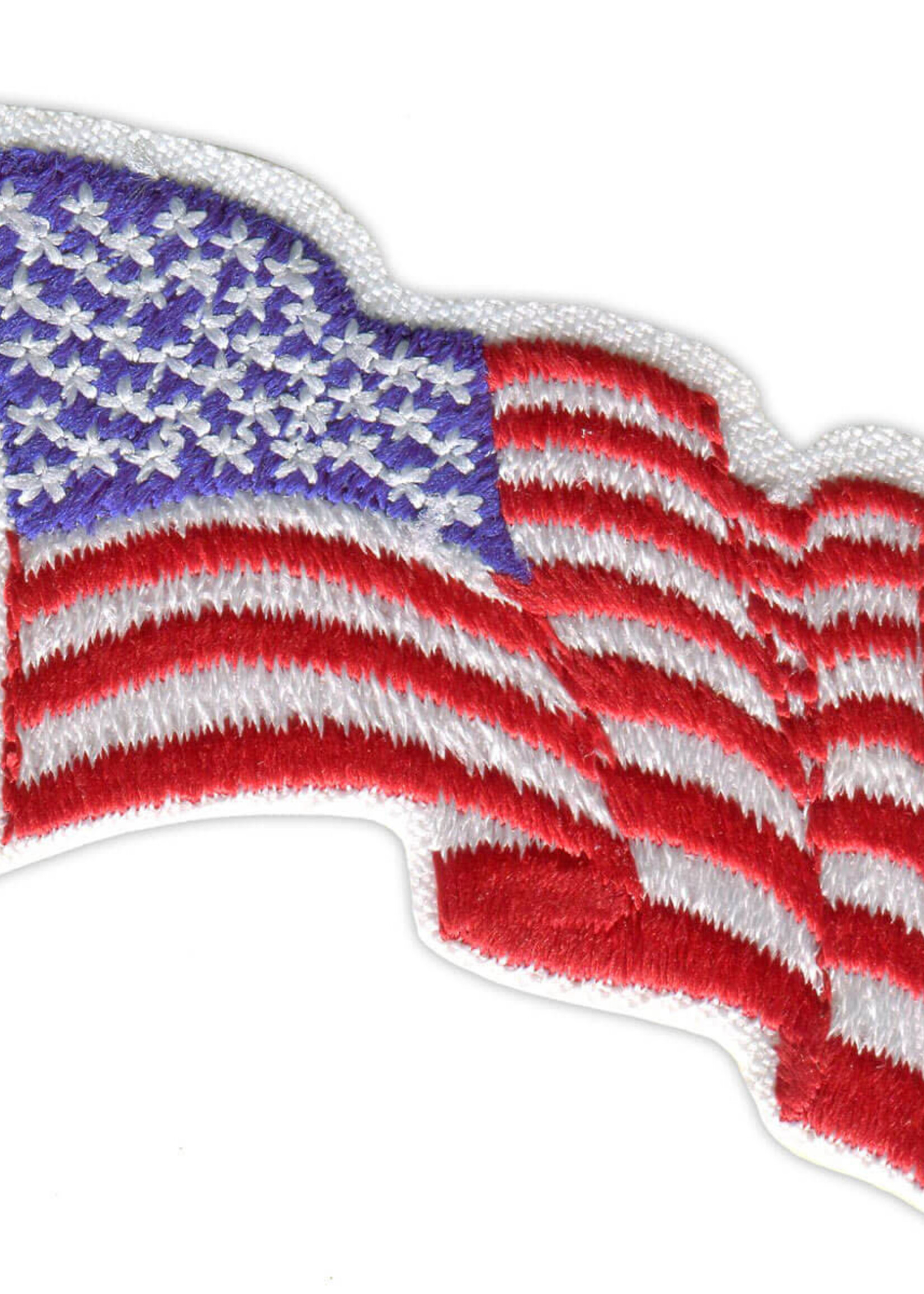WAVY AMERICAN FLAG IRON-ON PATCH