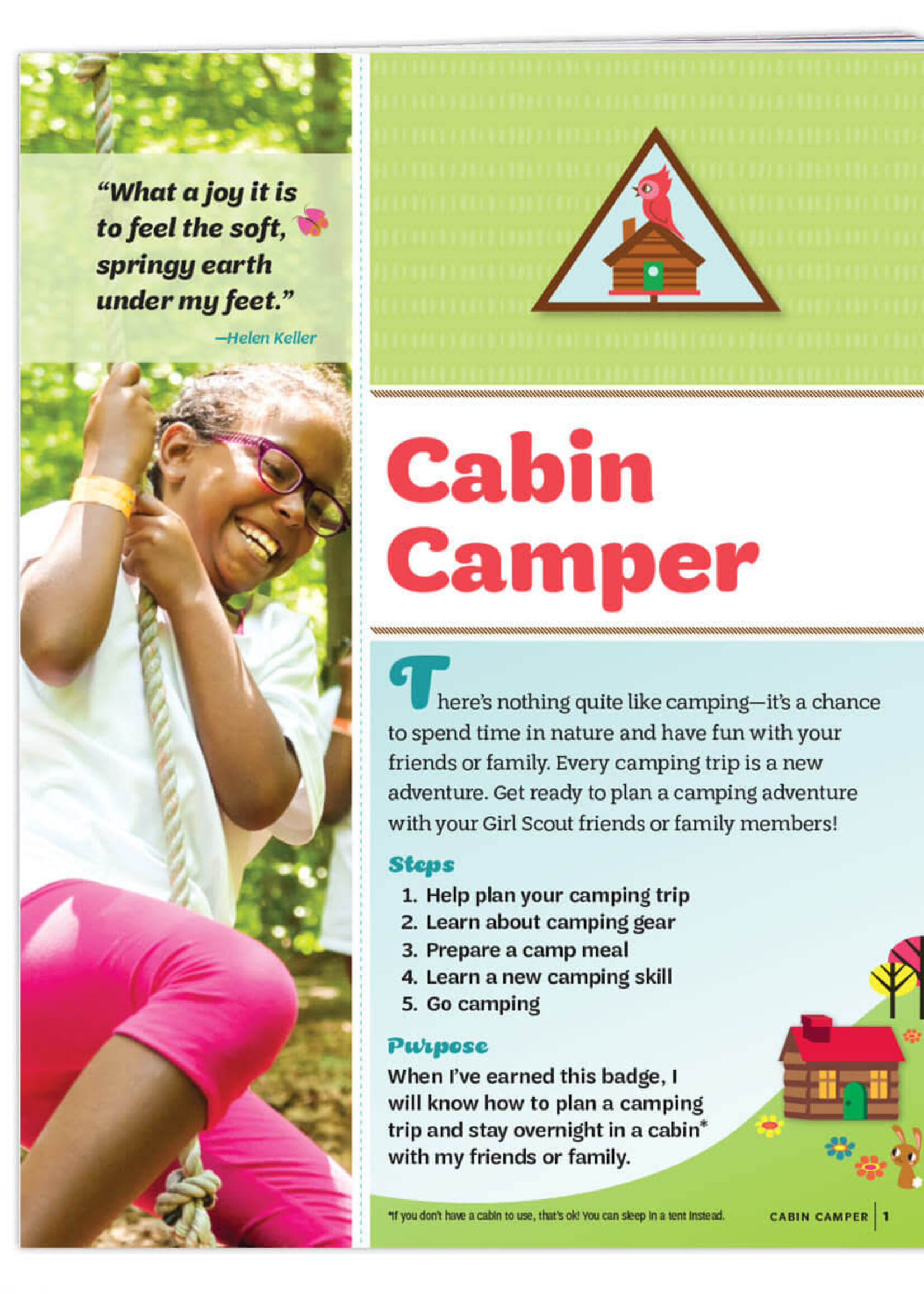 Brownie Cabin Camper Badge Requirements