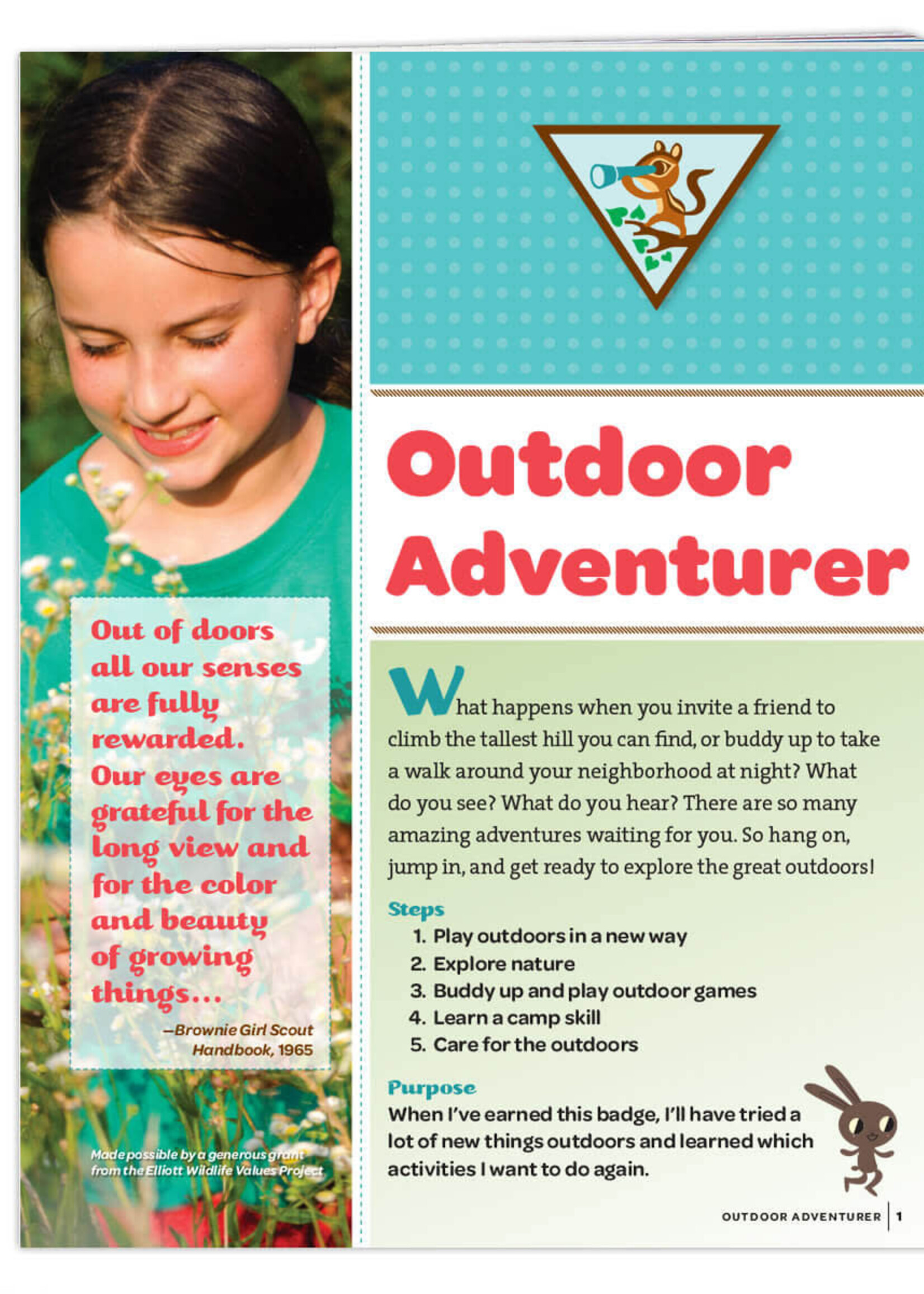 Brownie Outdoor Adventurer Badge Requirements