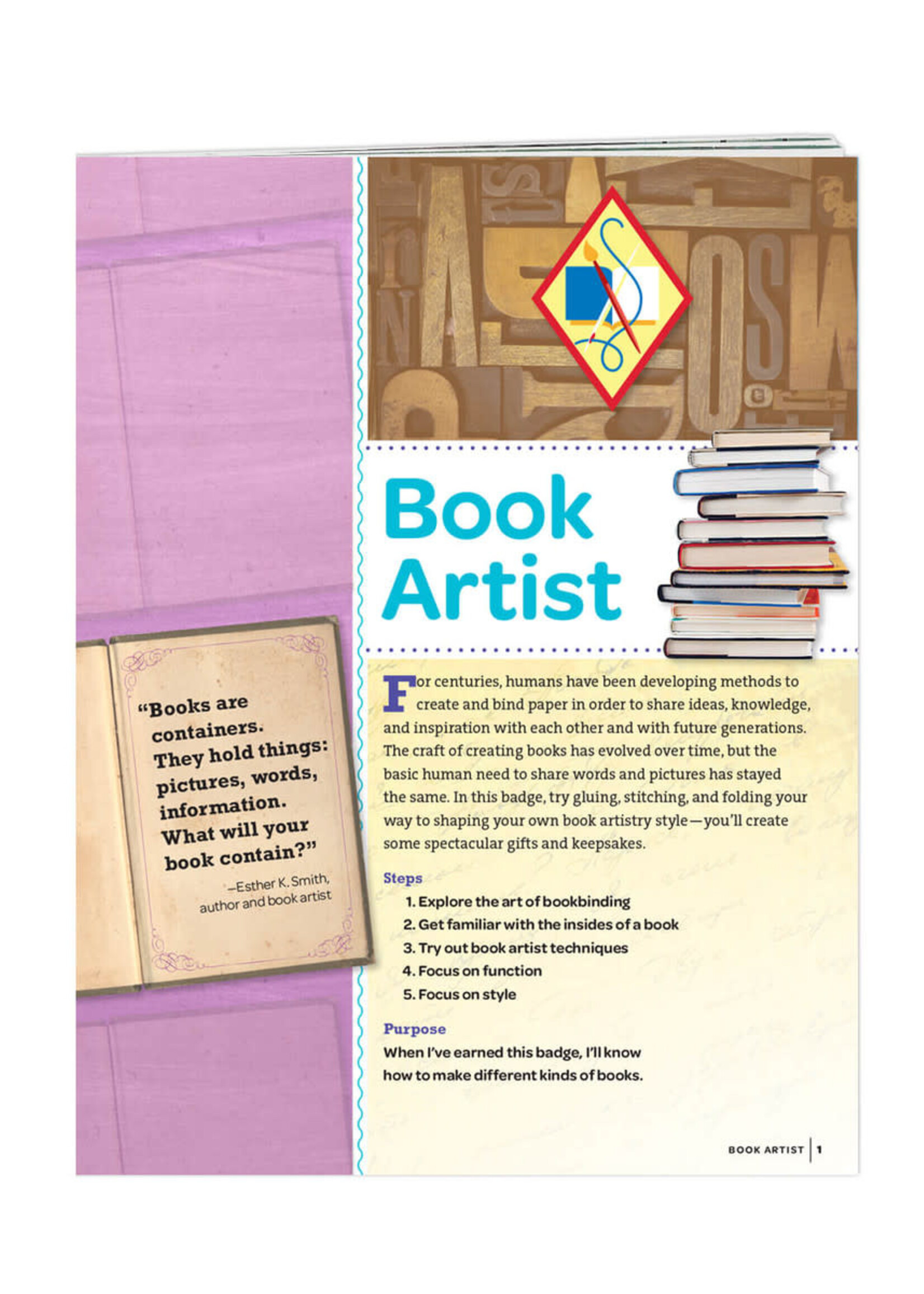 Cadette Book Artist Badge Requirements