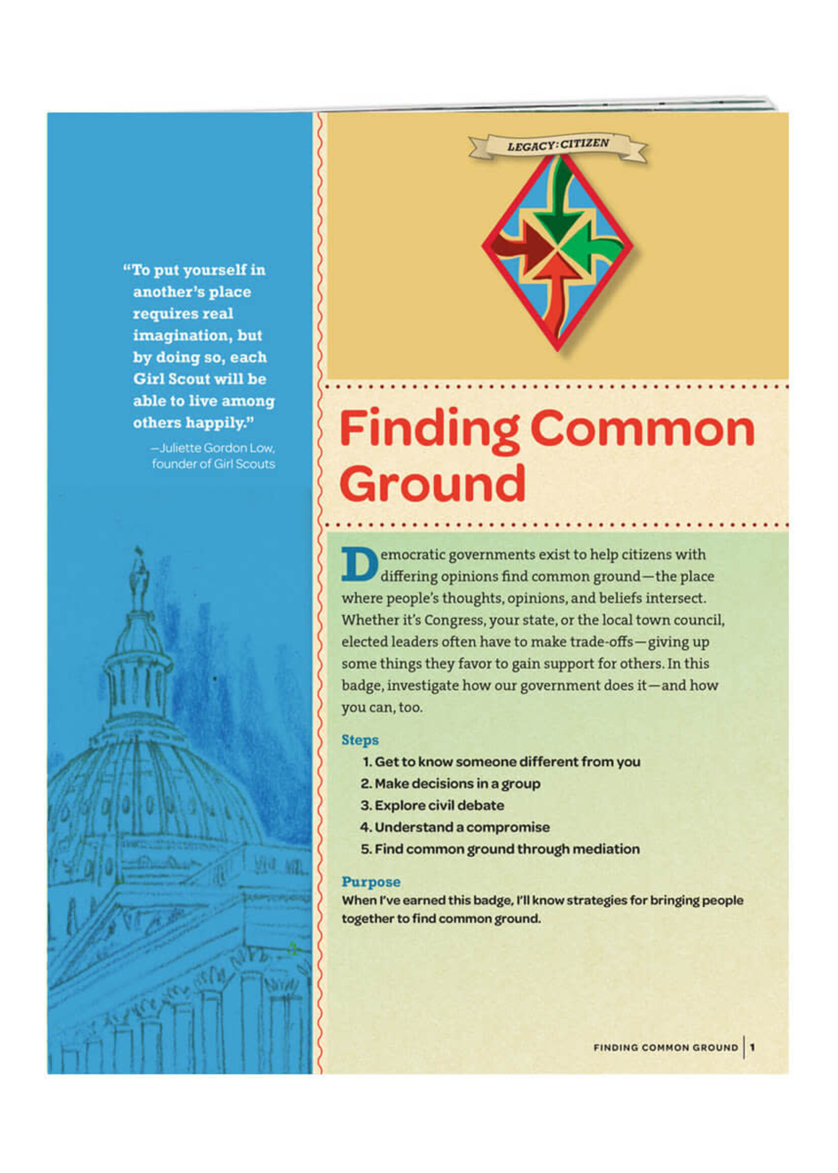 Cadette Finding Common Ground Badge Requirements