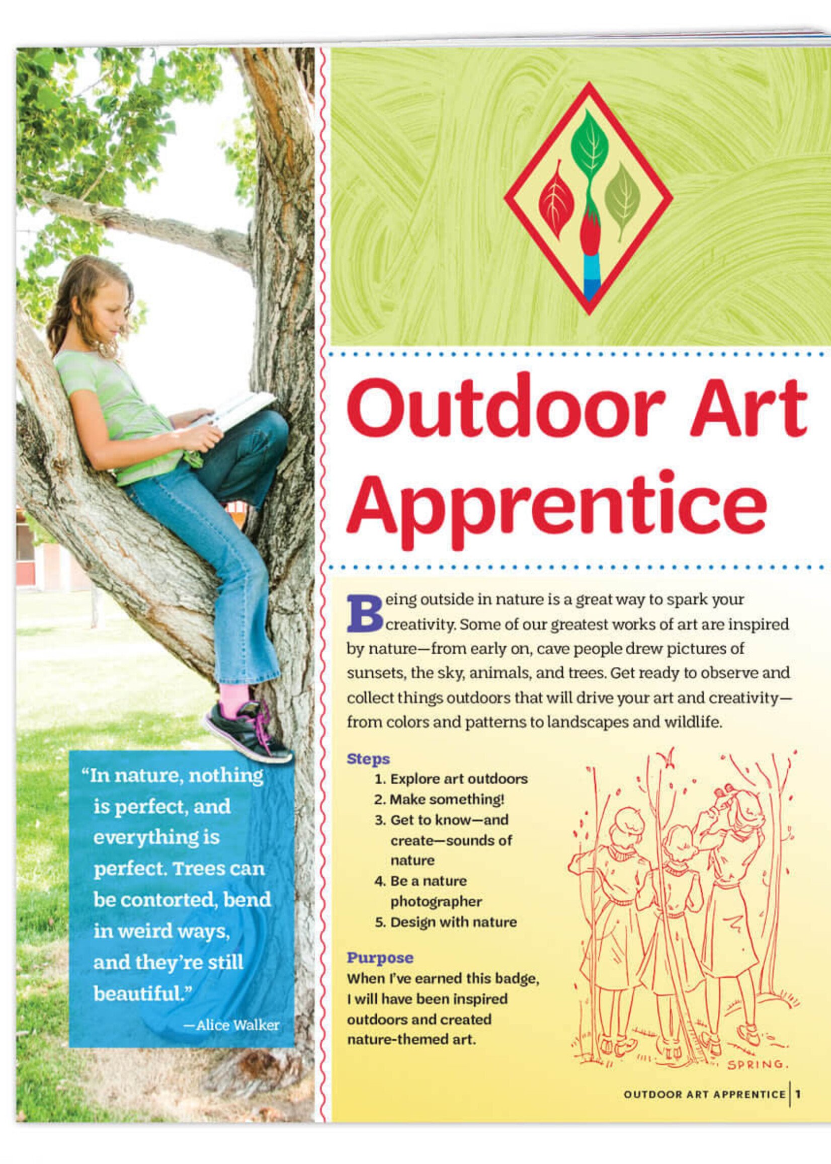 Cadette Outdoor Art Apprentice Badge Requirements