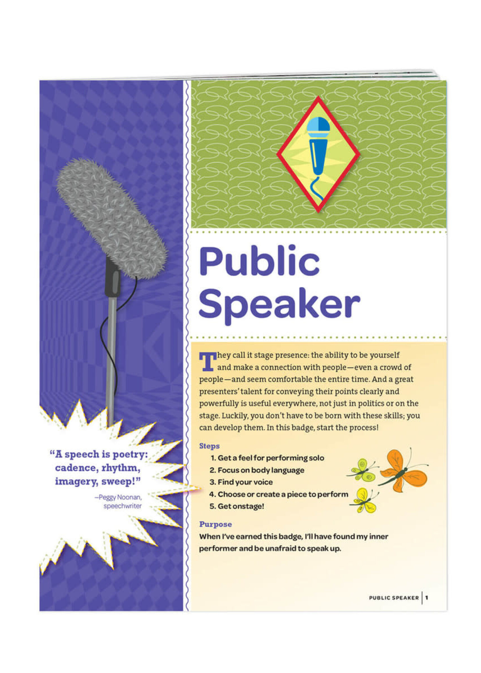 Cadette Public Speaker Badge Requirements