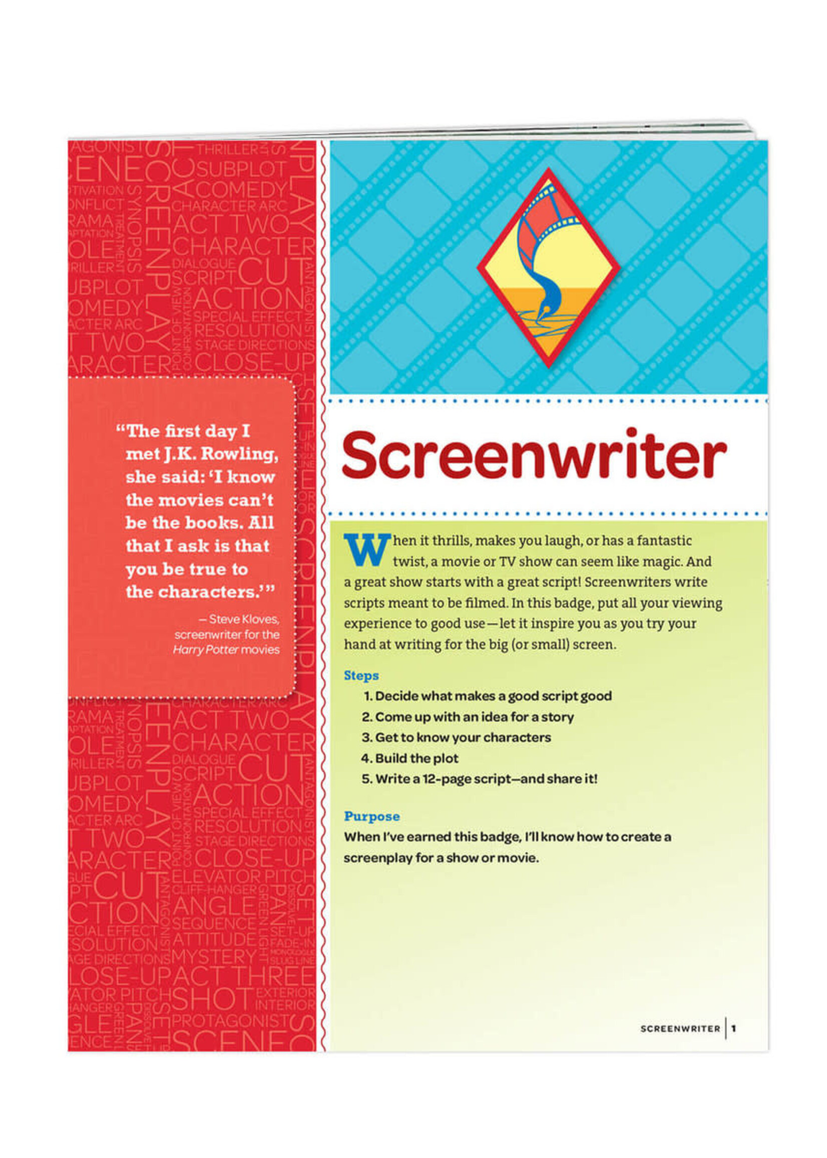 Cadette Screen Writer Badge Requirements