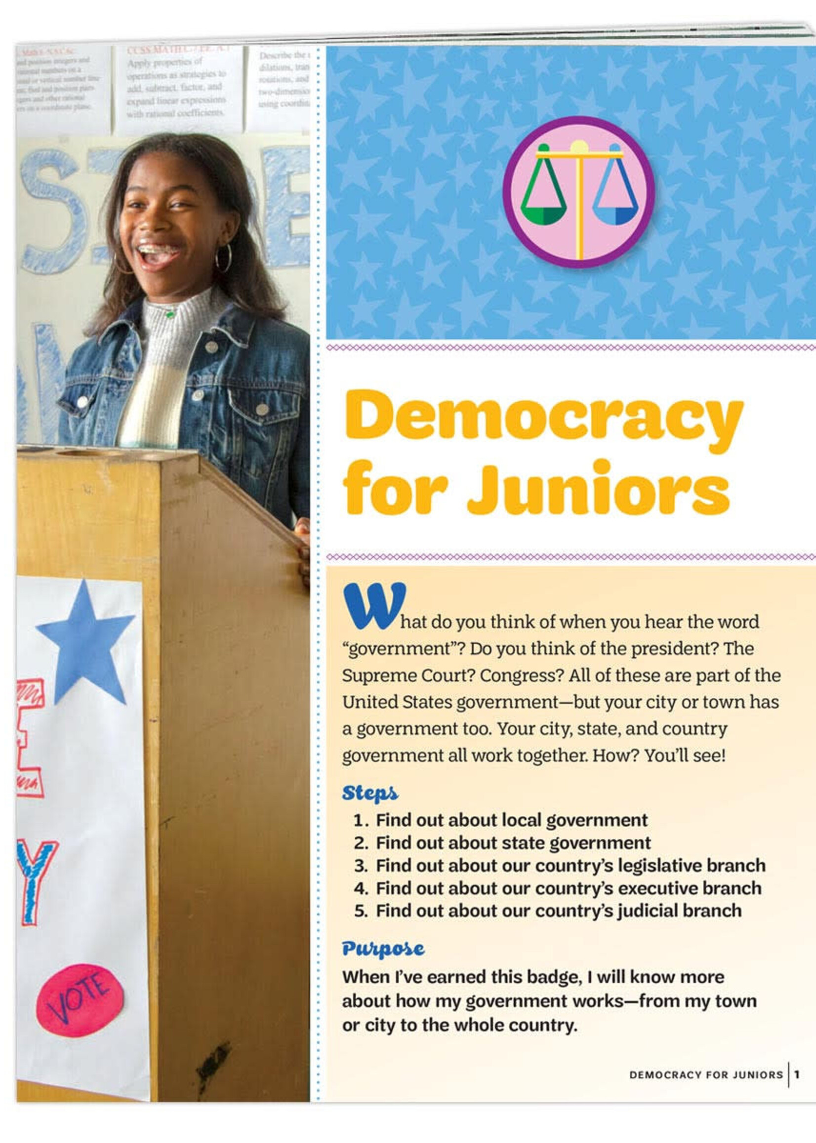 Junior Democracy Badge Requirements