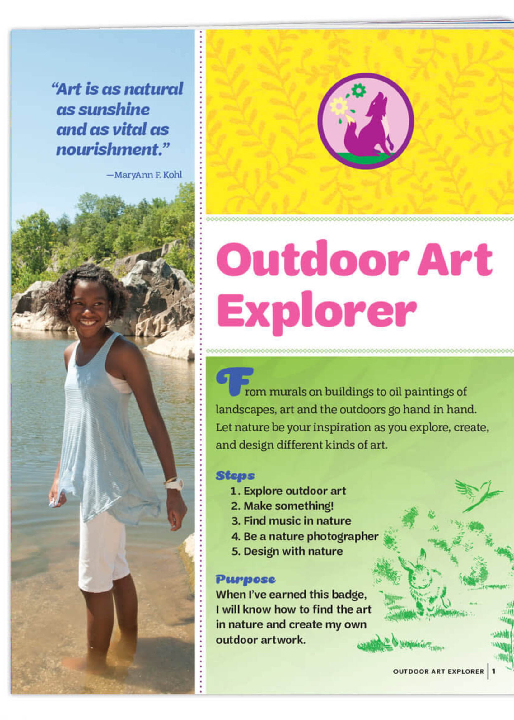 Junior Outdoor Art Explorer Badge Requirements