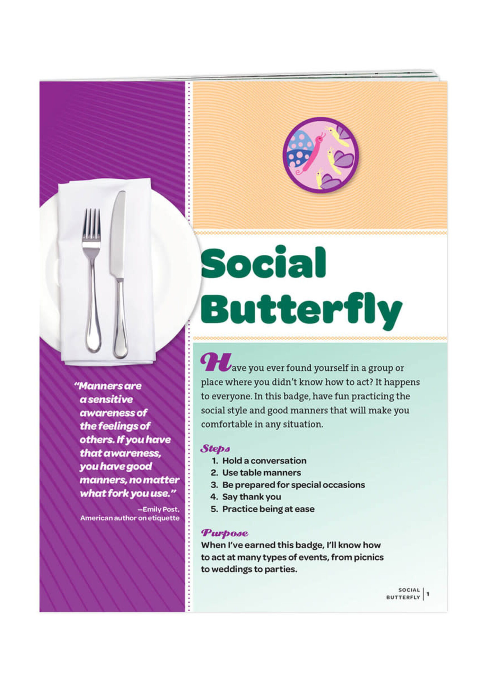 Junior Social Butterfly Badge Requirements