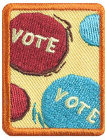 Senior Behind the Ballot Badge