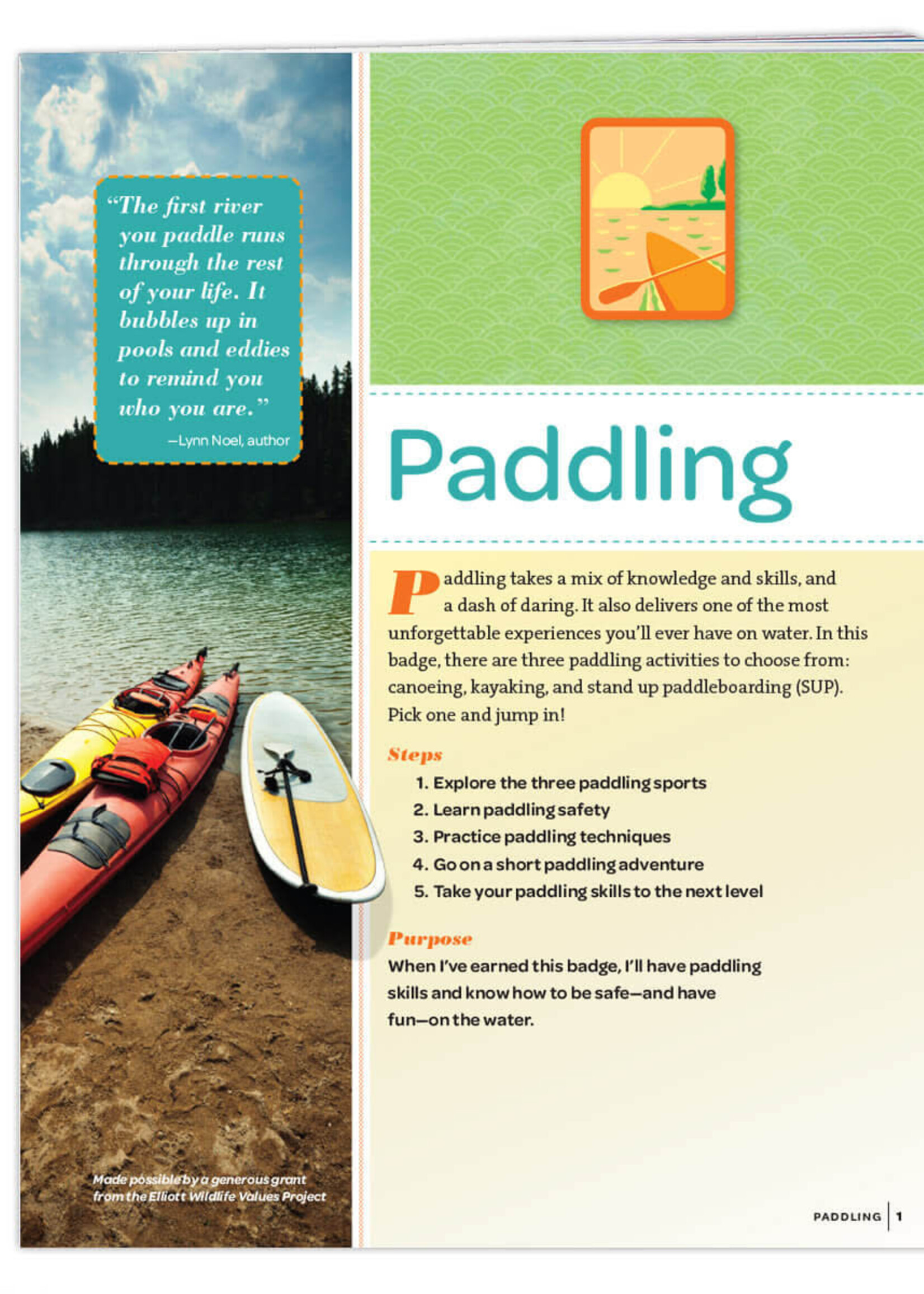 Senior Paddling Badge Requirements