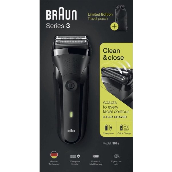 Rasoir Braun Series 3 3000BT - Tondeuse Intégrée, Rechargeable, Imperméable - Homme