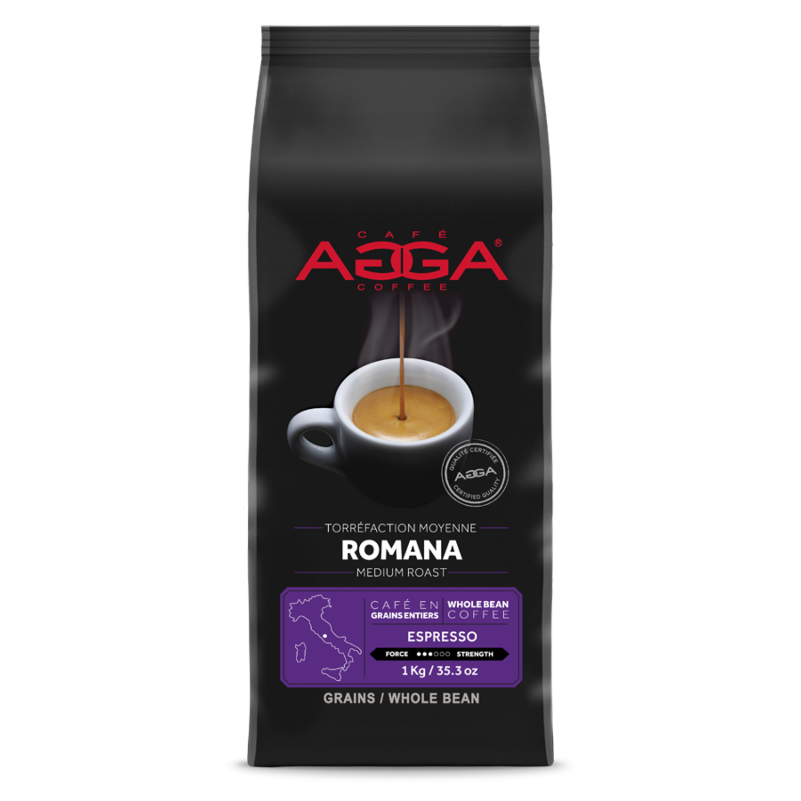 AGGA Café Romana en grains 1kg