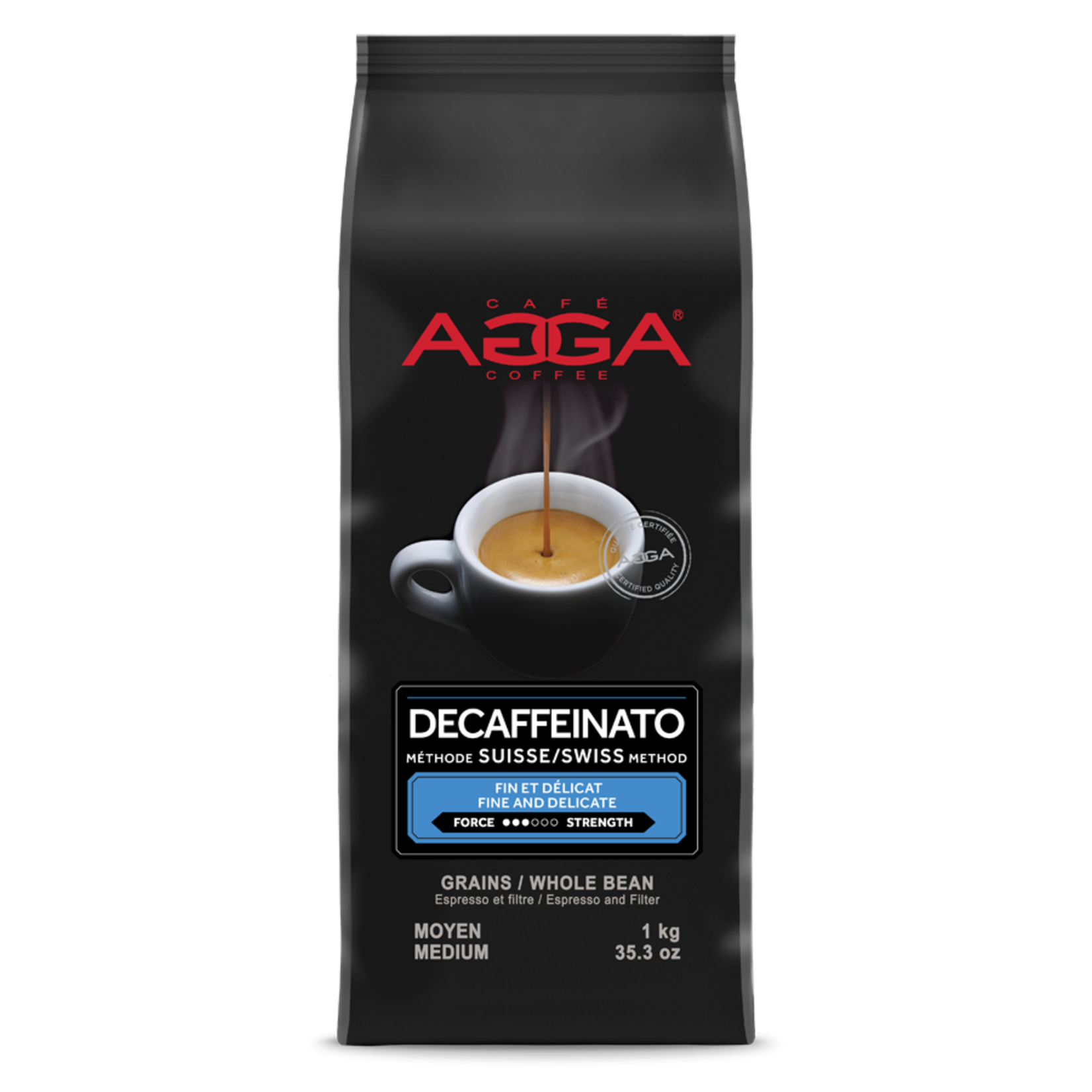 AGGA Café Decaffeinato en grains 1kg