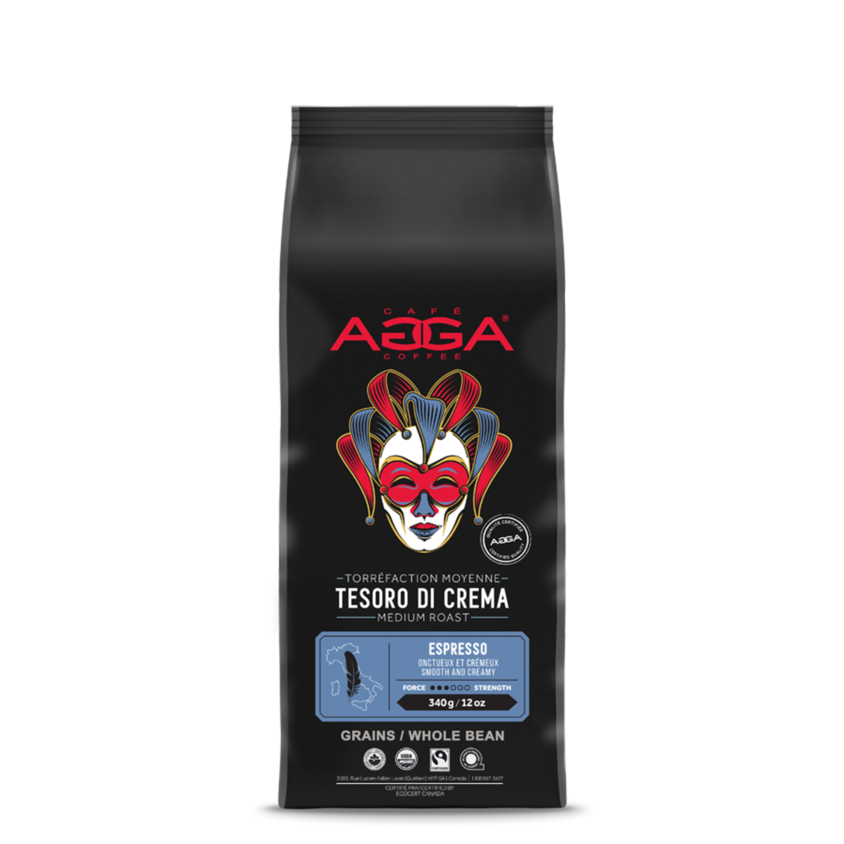 AGGA Café Tesoro Di Crema Bio en grains 340g