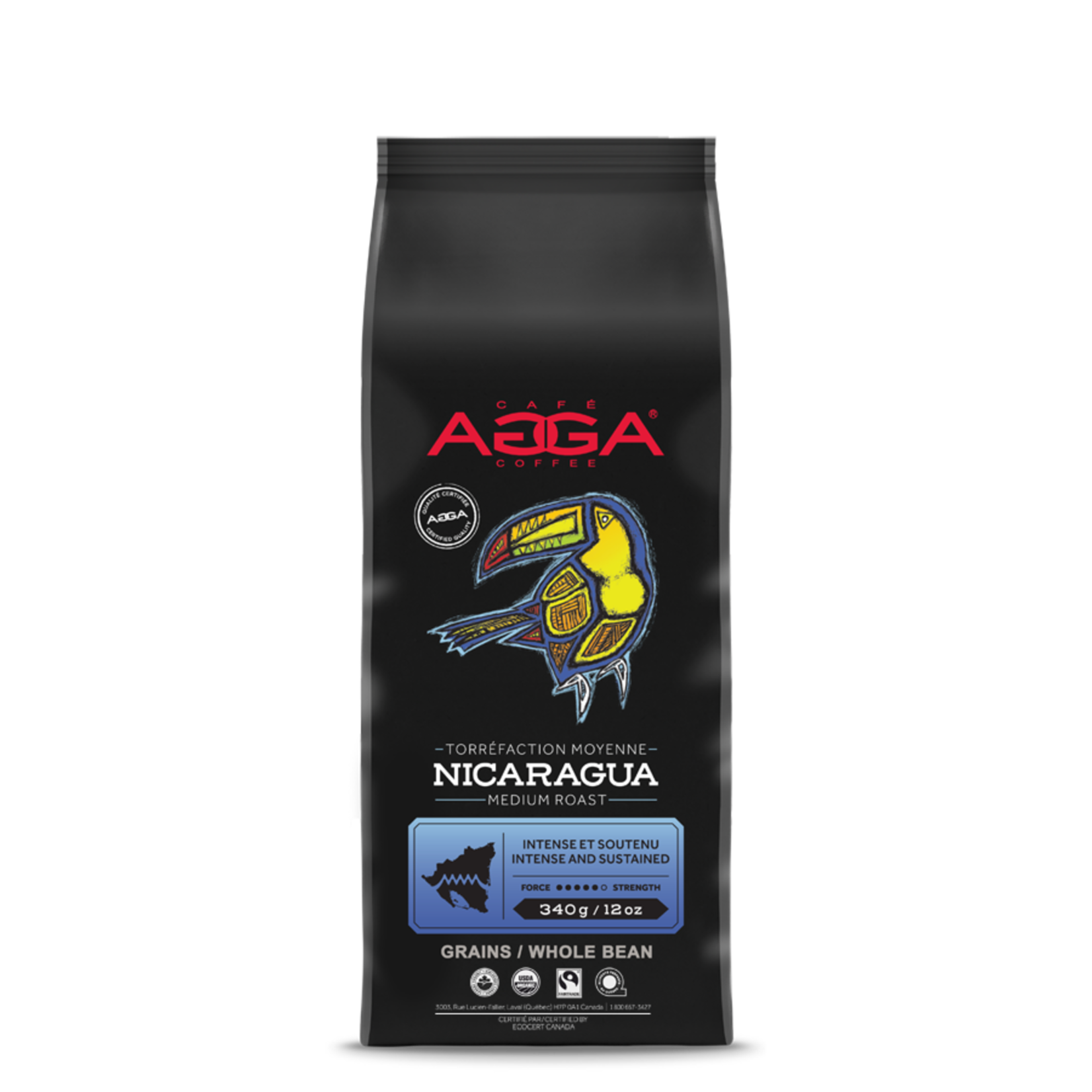 AGGA Café Nicaragua Bio en grains 340g