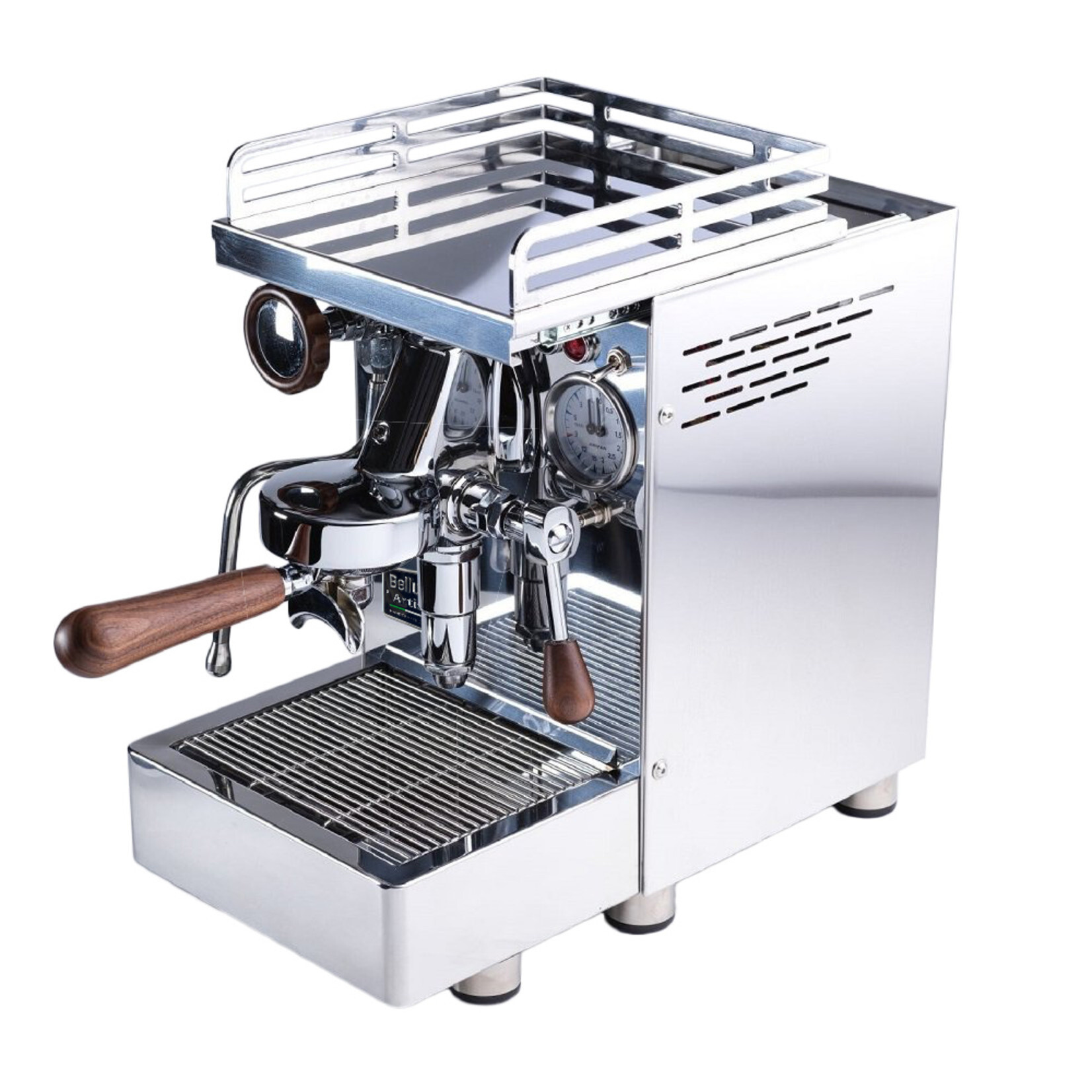 BELLUCCI Machine espresso Artista inoxydable et bois de noyer