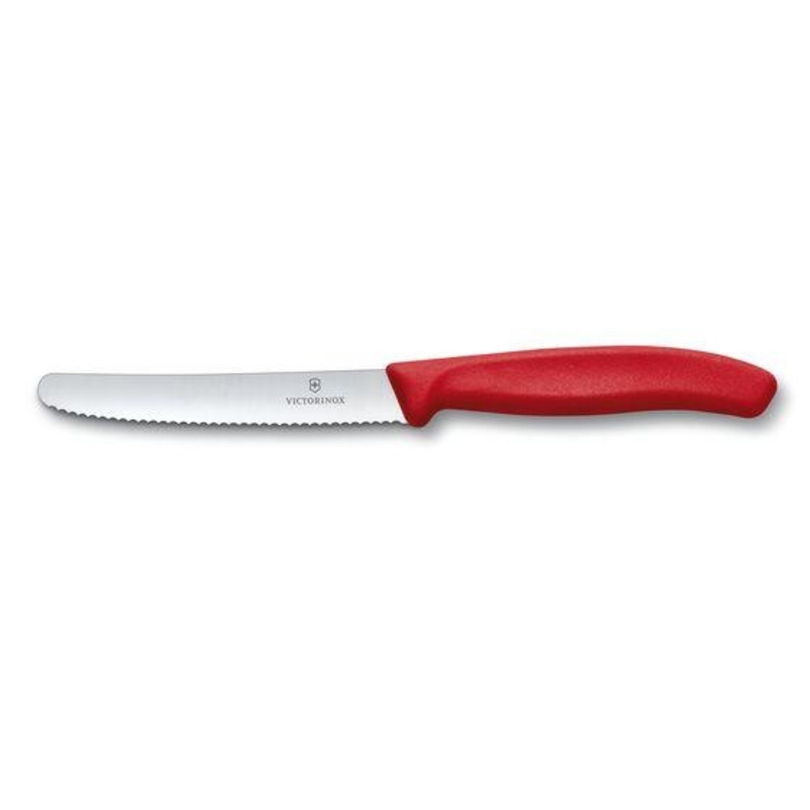 VICTORINOX Couteau à steak 4 1/2 à dents bout rond rouge