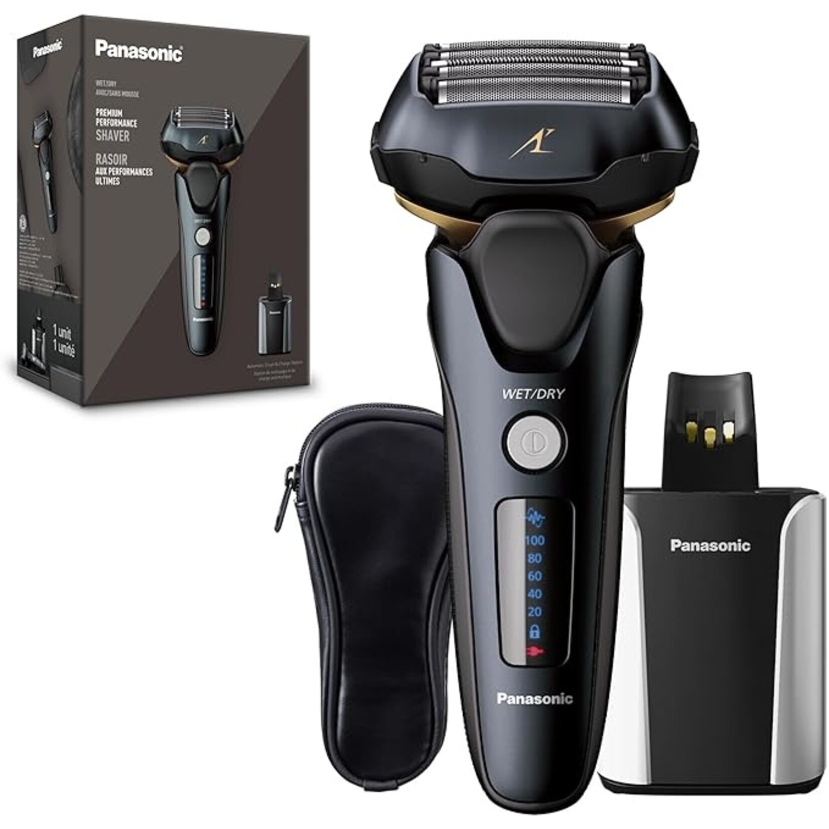 PANASONIC ESLV97  -  RASOIR 5 LAMES  AVEC BASE DE NETTOYAGE PANASONIC