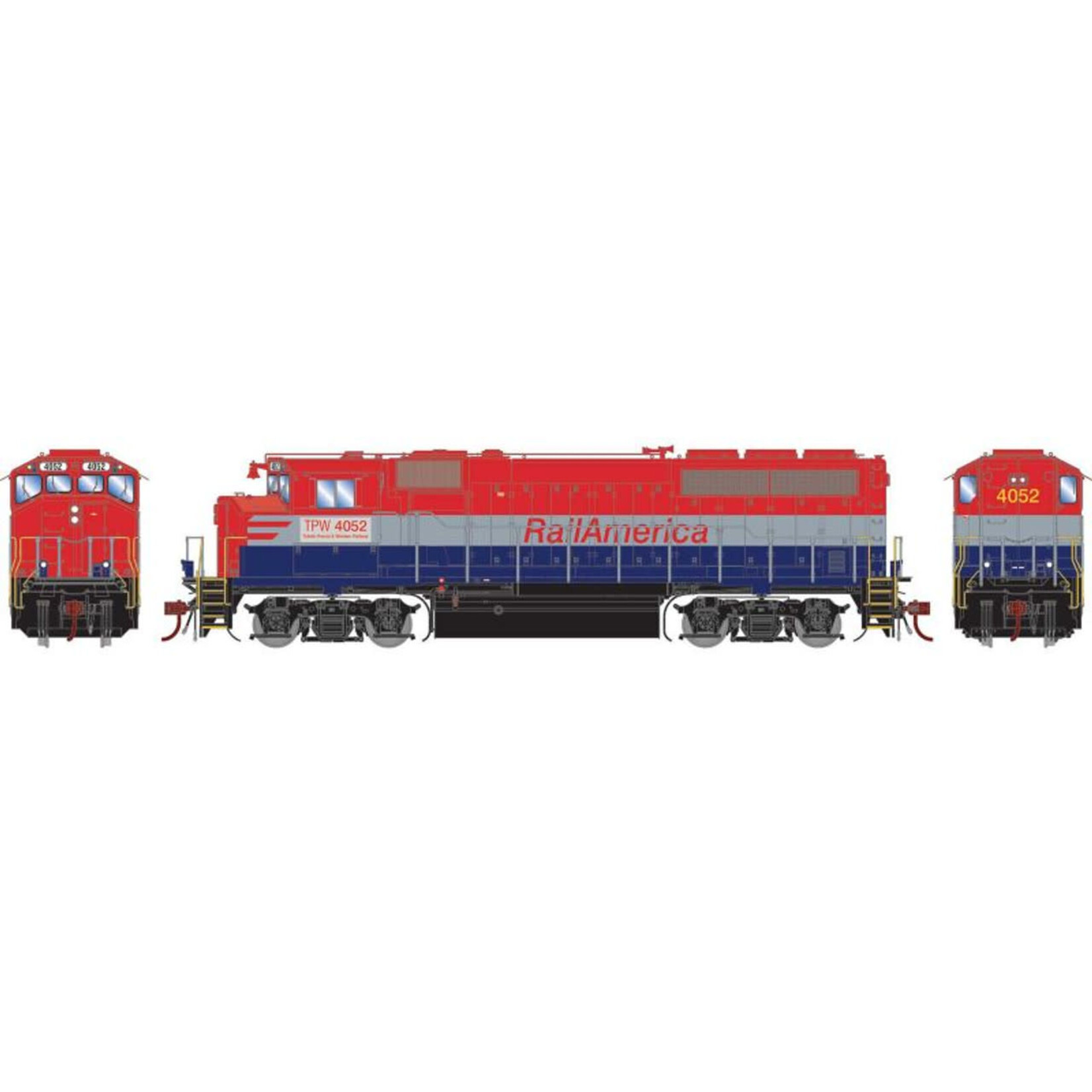Athearn Genesis 65087 HO GP40-2L Rail America/TP&W 4052