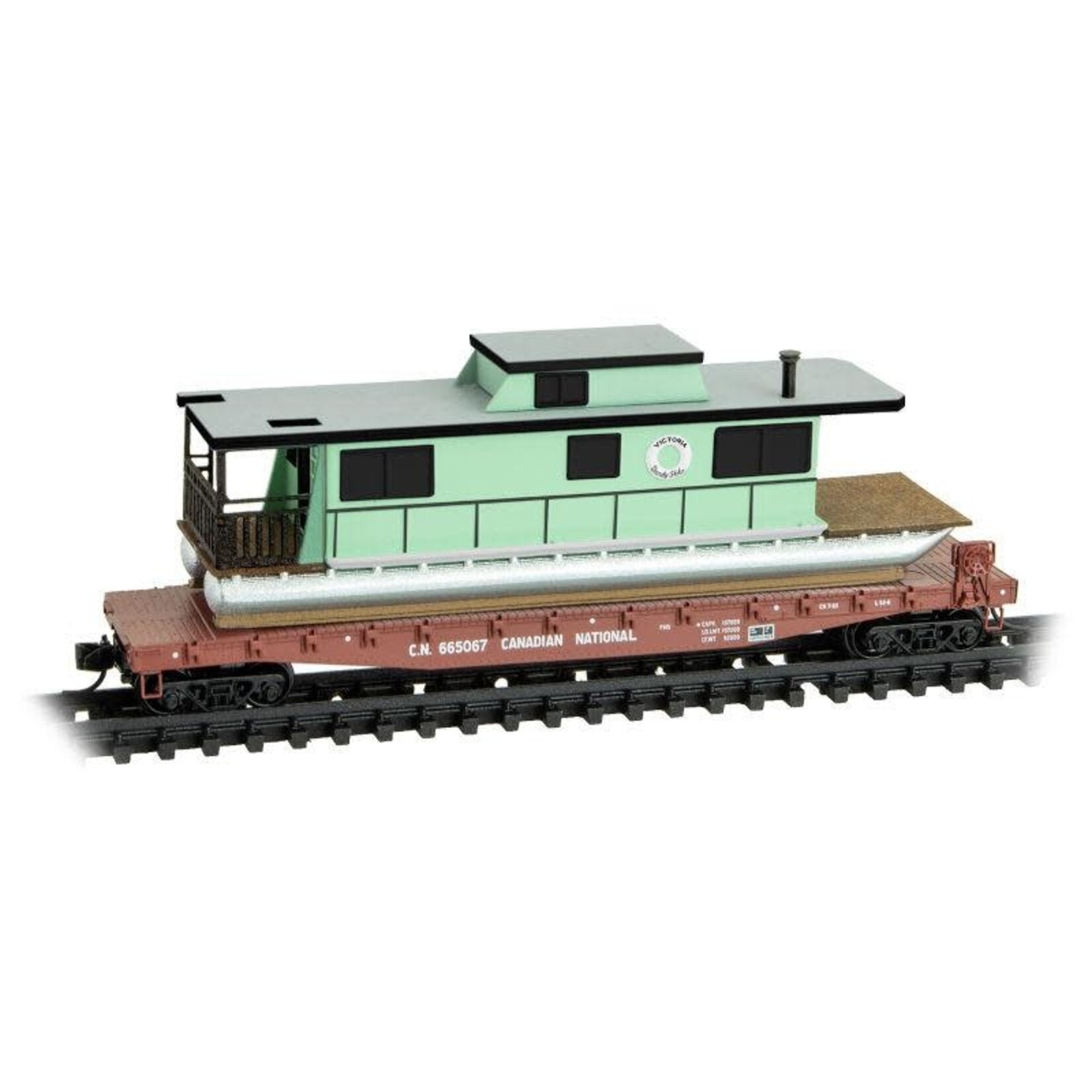 Micro Trains Line 04500323 Canadian National with House Boat Load Road Number 665607