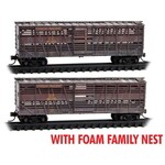 Micro Trains Line 99305046 N UP Livestock Weath Brown 2pack - FOAM