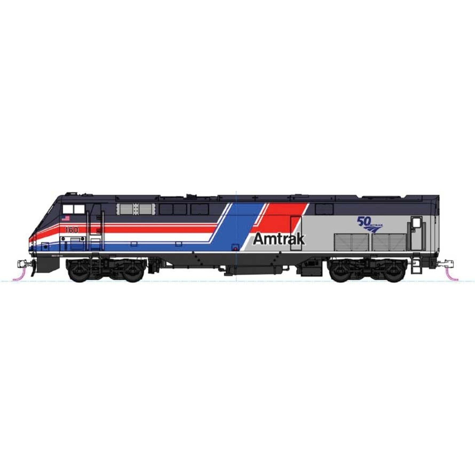 Kato 1766038 N P42 Diesel Amtrak Phase III 50th Anniversary #160