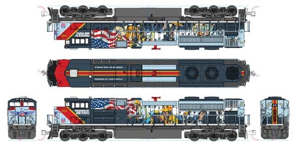 1768412 N SD70ACe Diesel UP 1111 Powered by Our People