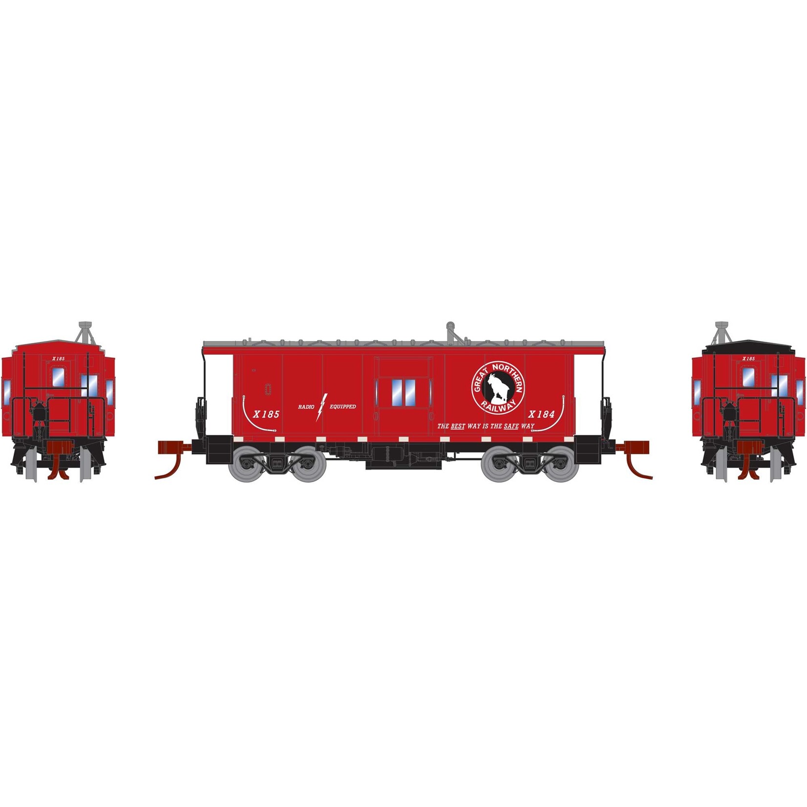 Athearn 26714 N Bay Window Caboose, GN X185