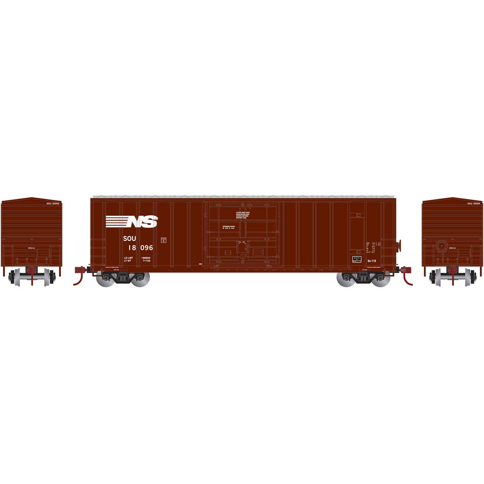 Athearn 3764 N 50' FMC Superior Plug Door Box NS SOU 18096