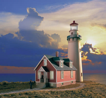 9333663 HO Rocky Point Lighthouse Kit