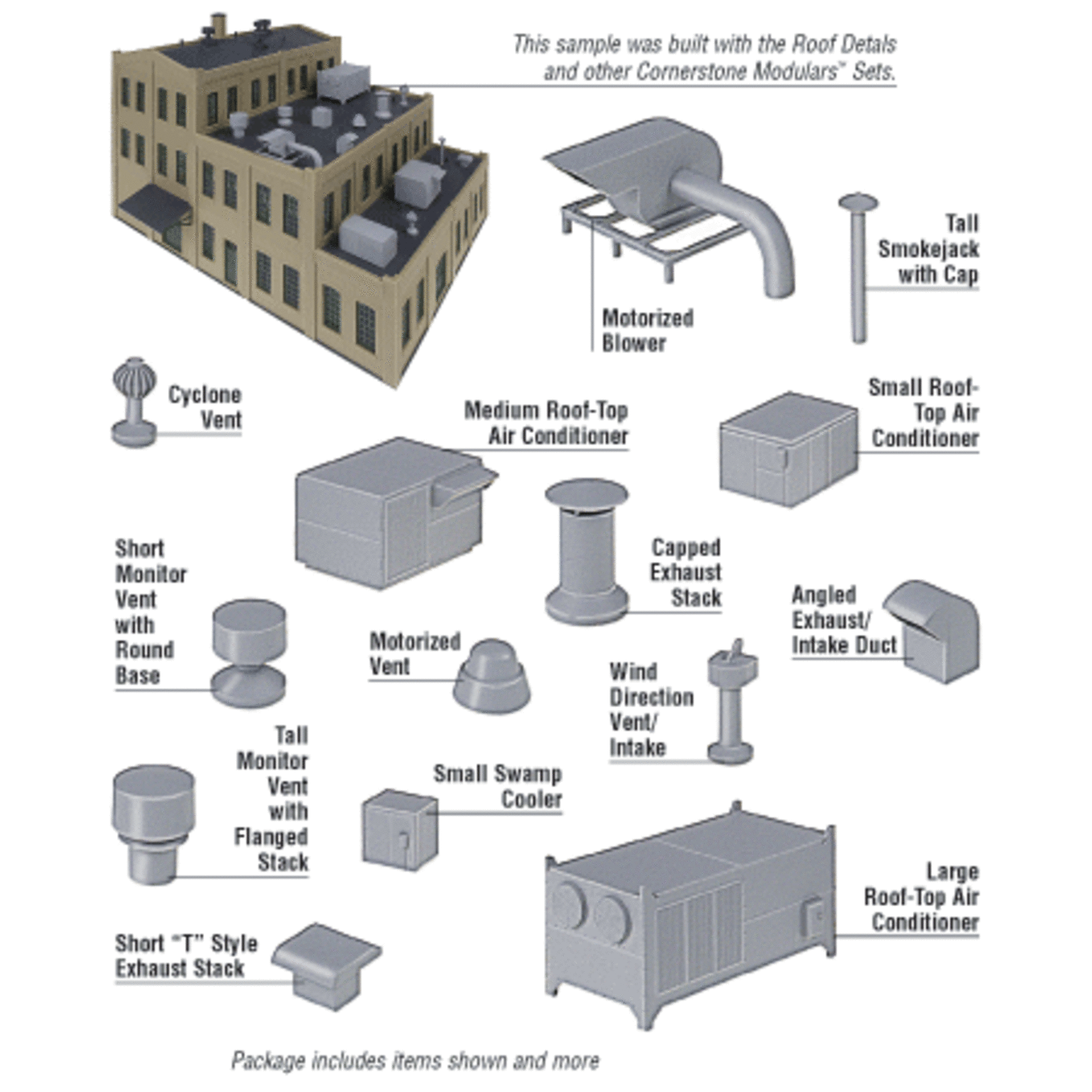 Walthers 9333733 HO Roof Details Kit