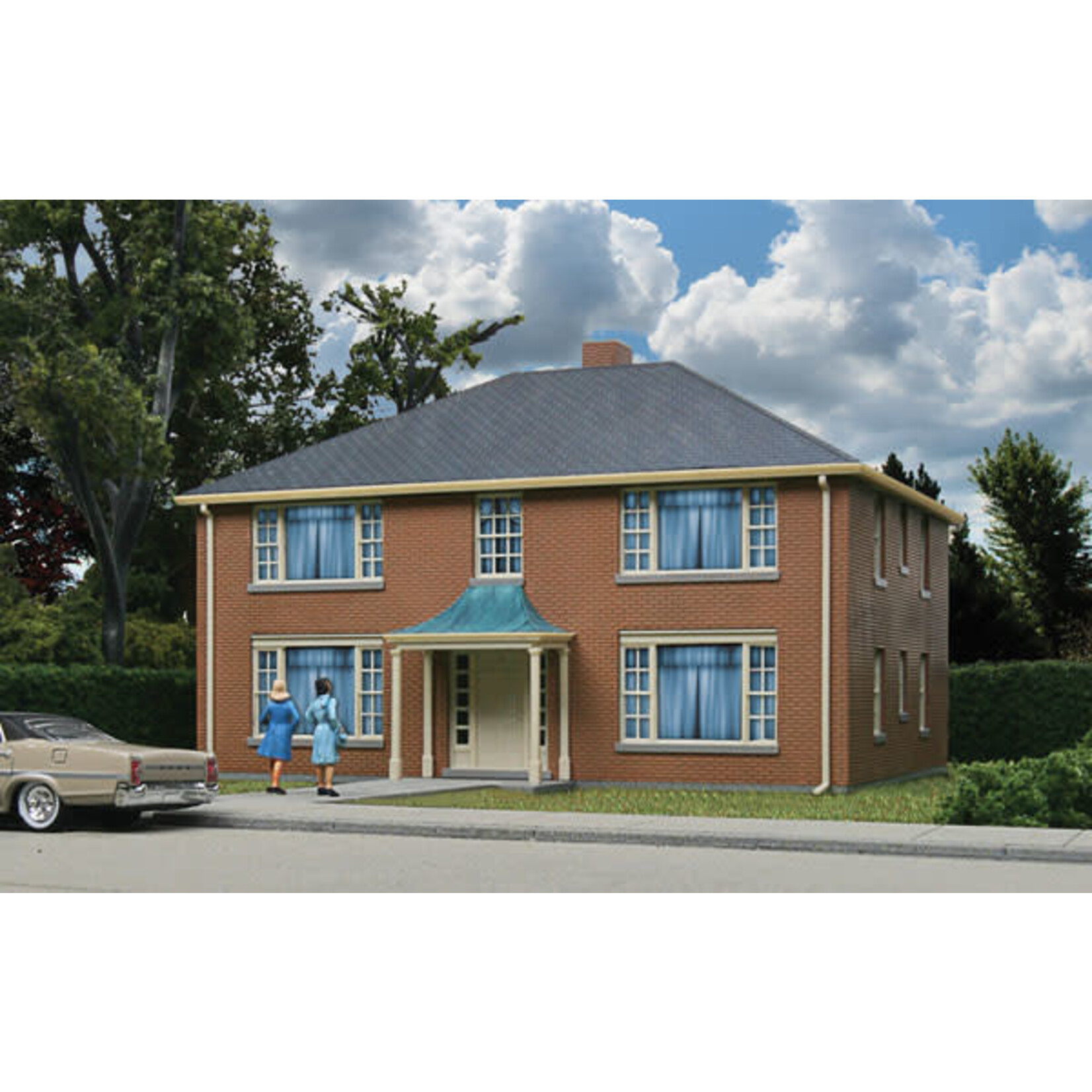 Walthers 9333781 HO Four-Unit Brick Apartment Building