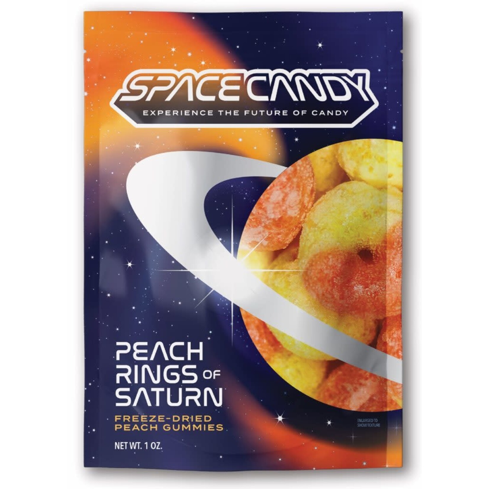 3485 Space Peach Rings of Saturn Freeze Dried Candy