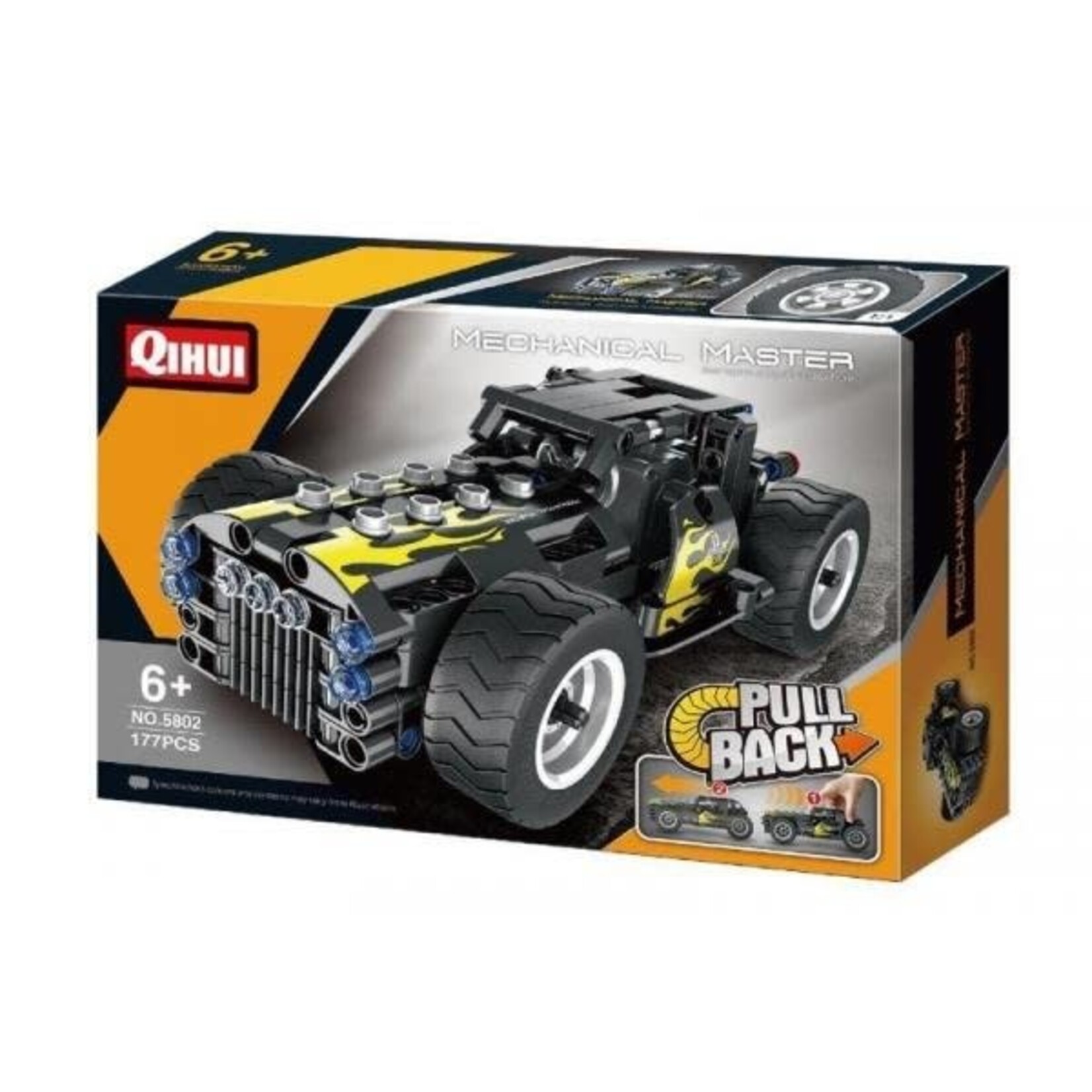 Qihui 5802 Tech Bricks Hot Rod Pull Back