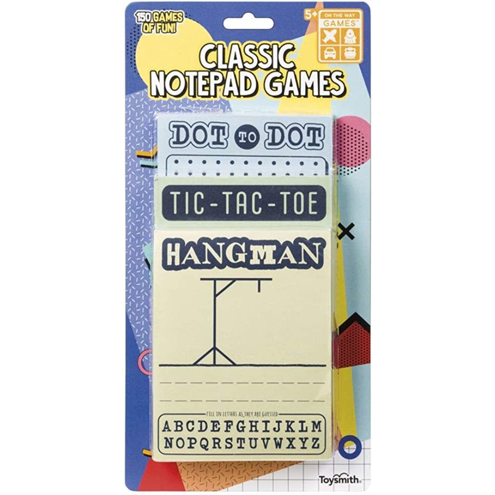 Toysmith 1280 Notepad Games - Hangman, Dot to Dot, Tic Tac Toe