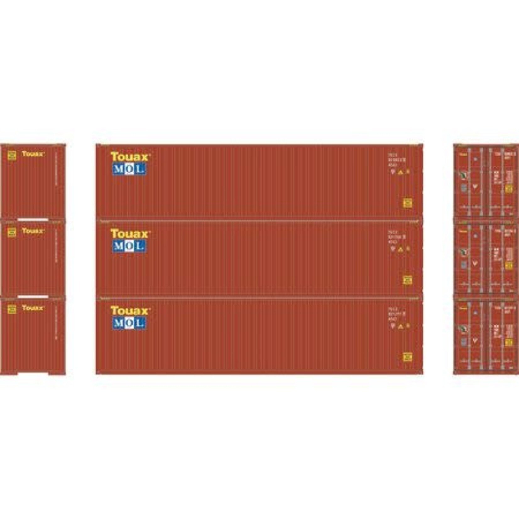 Athearn 27044 HO RTR 40' Corrugated HC Container, Touax/MOL #1(3)