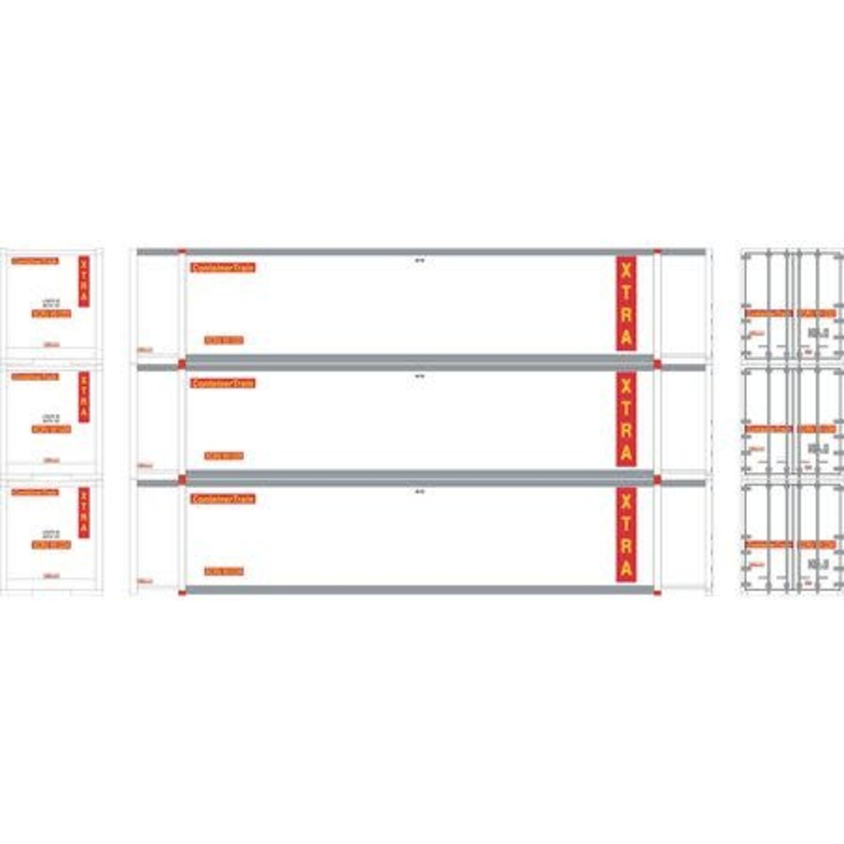 Athearn 27698 HO RTR 48' Container, XTRA 1 (3)