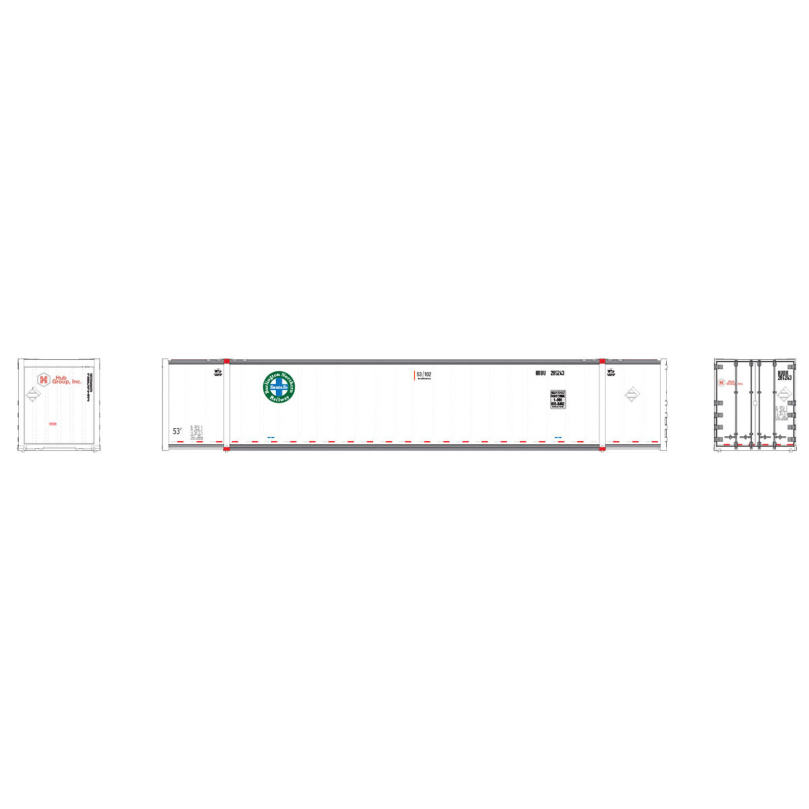 Rapido 402001 HO 53' BNSF Container 2-Pack