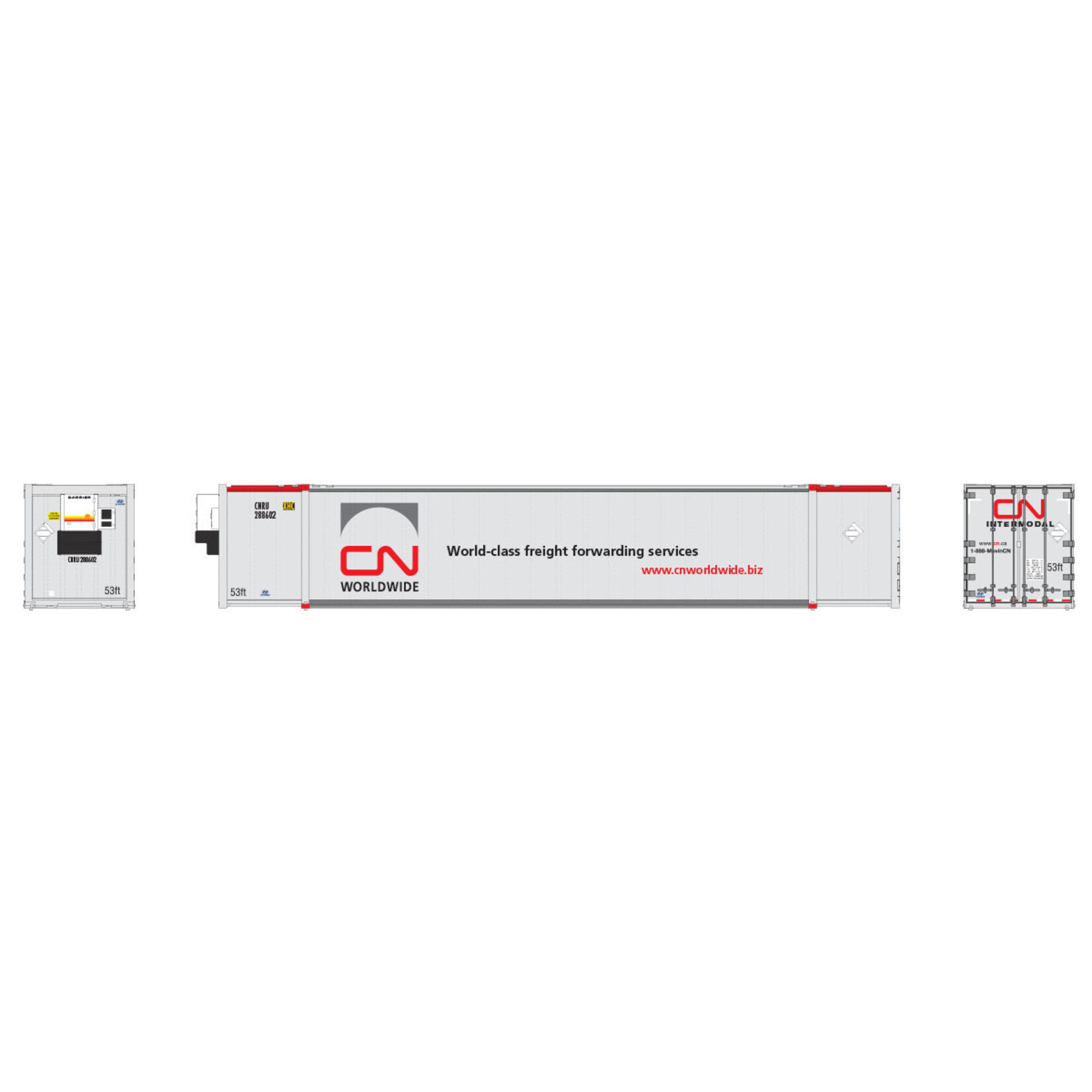 Rapido 402004 HO 53' CN Container 2 Pack