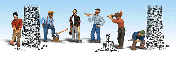 Woodland Scenics 1876 HO Lumberjacks - Chuck's Trains & Hobby Depot