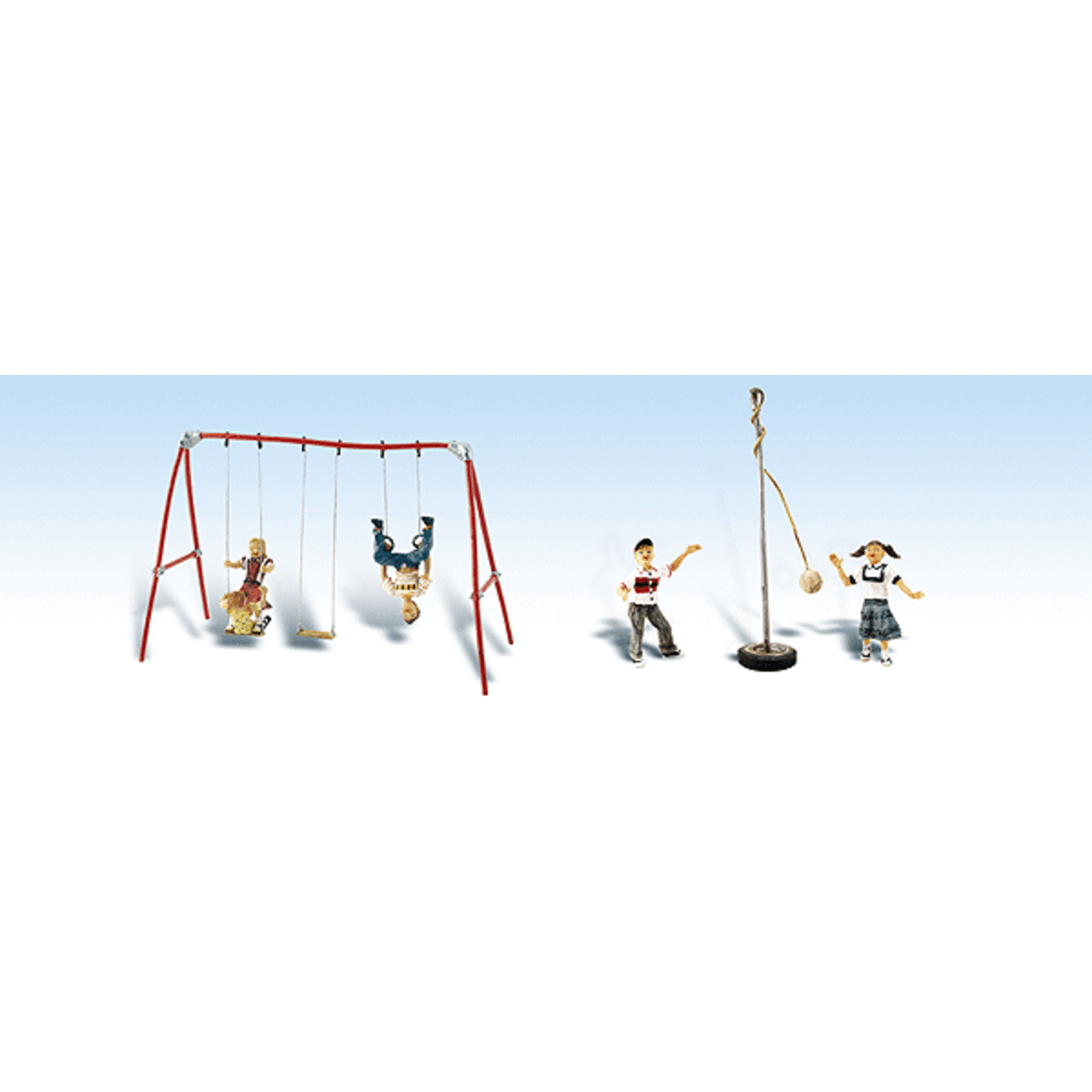 Woodland Scenics 1943 HO Playground Fun - Swings, Tetherball & 5 Figures