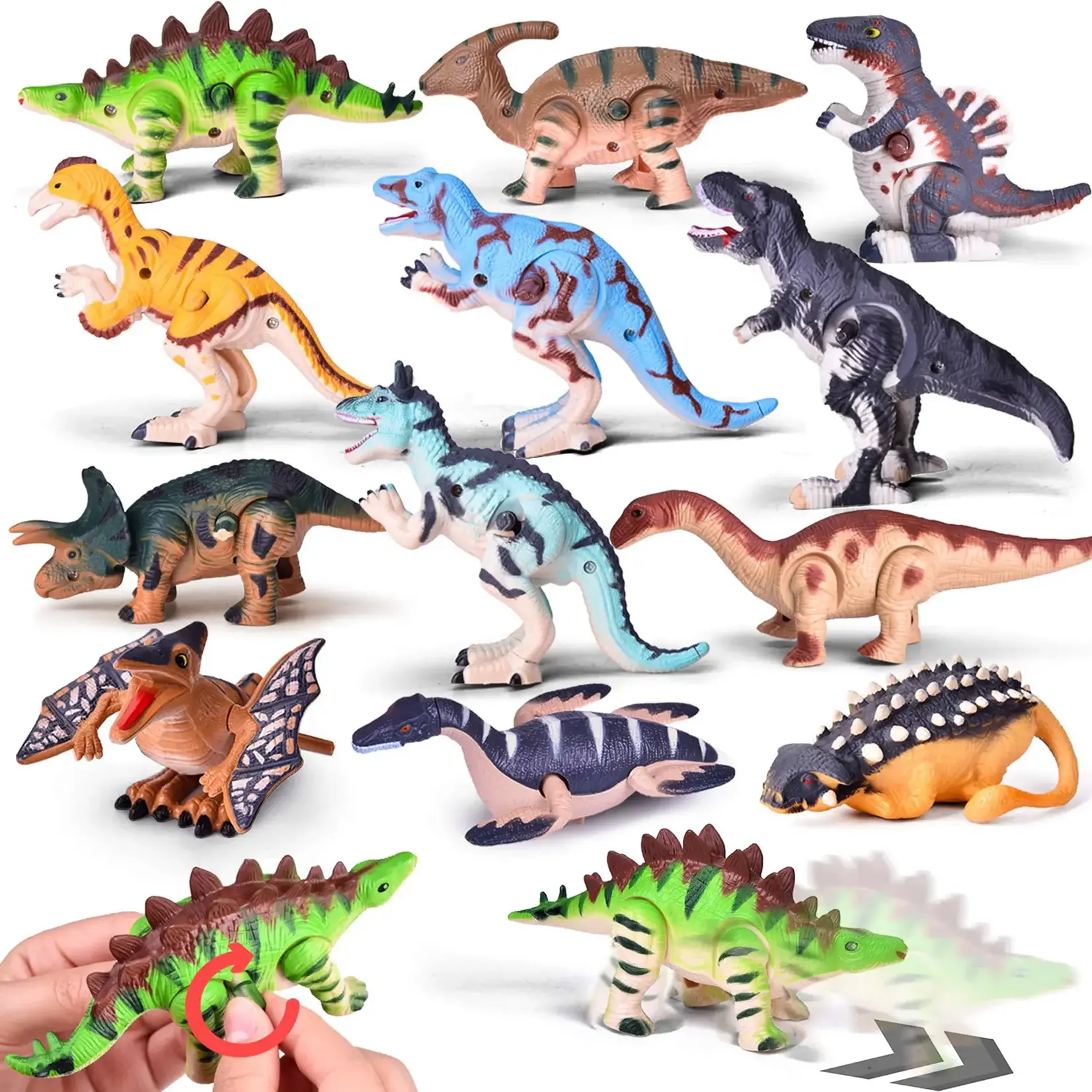 Fun Little Toys Dinosaur Wind Up Box of 12