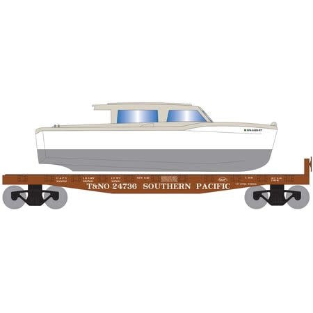1040 HO 40' Flat w/White Boat, SP/T&NO 24736