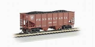 19507 HO 55-Ton 2-Bay Hopper w/Coal Load, Pennsylvania Railroad