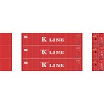 Athearn 27053 HO 40' Corrugated Low-Cube Container,K Line 1(3)