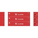 Athearn 27054 HO 40' Corrugated Low-Cube Container,K Line 2(3)