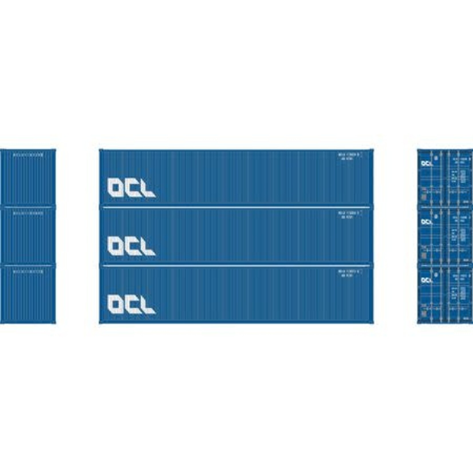 Athearn 27057 HO 40' Corrugated Low-Cube Container, OCLU 1 (3)